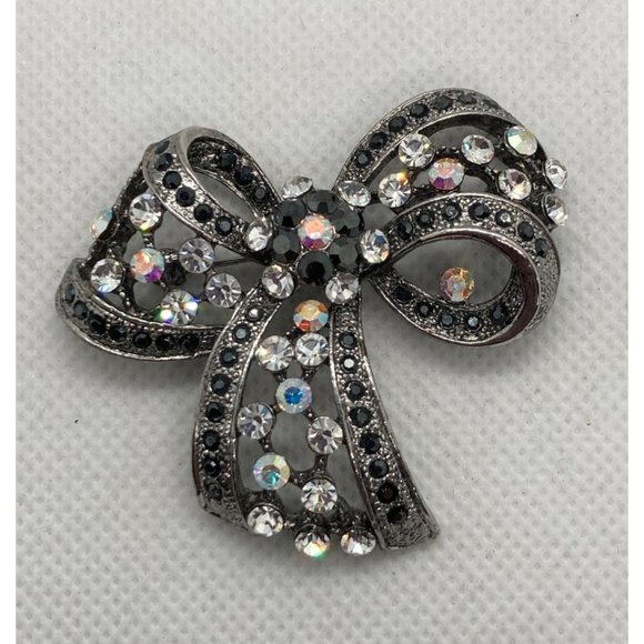 Jewelry - Rhinestone Ribbon Brooch Pin